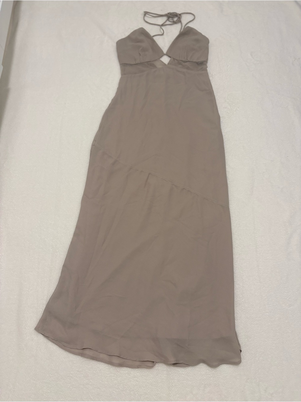 Abercrombie & Fitch Taupe Halter Maxi Dress